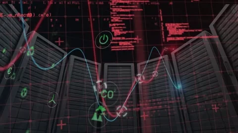 Animation of data processing and diagram... | Stock Video | Pond5