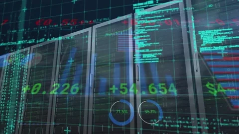 Animation of data processing and diagram... | Stock Video | Pond5
