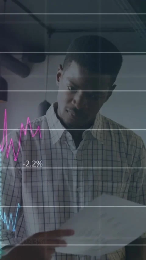 Animation of data processing and diagrams over diverse colleagues discussing Stock Footage 342806192