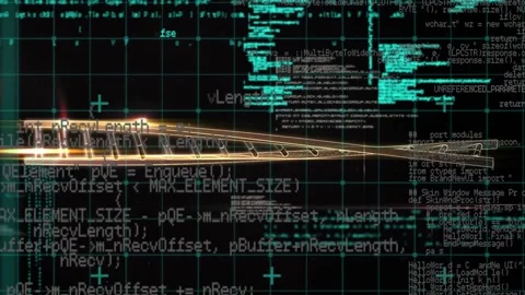 Animation of data processing and dna strand spinning Video stock 329417579