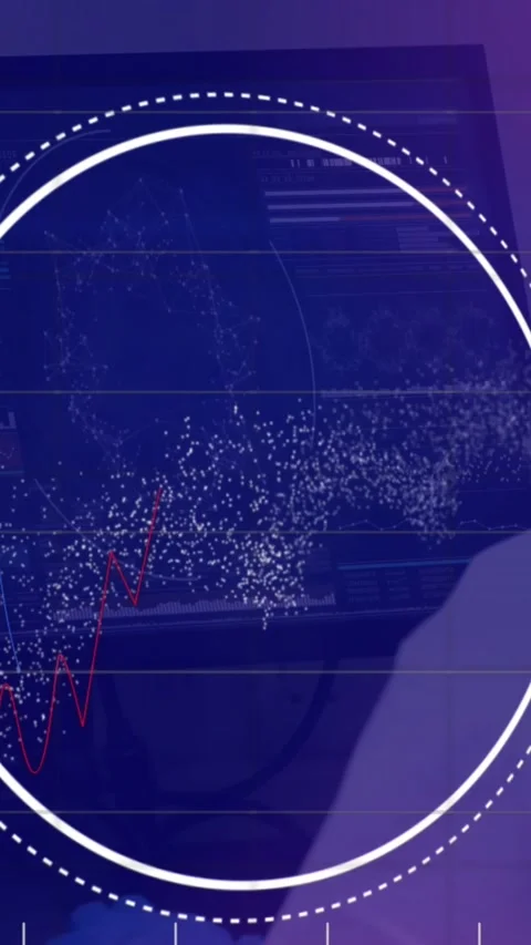 Animation of data processing and dna strand over caucasian woman using computer Stock Footage 342953420