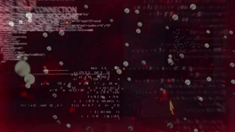 Animation of data processing and dots of light on black background Stockbeeldmateriaal 327125621