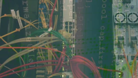 Animation of data processing and email icons over business people wearing Video stock 312645135