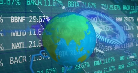 Animation of data processing and globe o... | Stock Video | Pond5