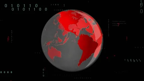 Animation of data processing and globe o... | Stock Video | Pond5