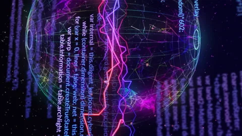 Animation of data processing and globe o... | Stock Video | Pond5