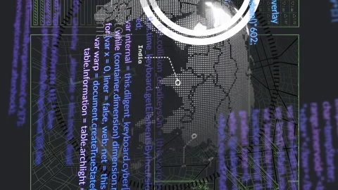 Animation of data processing and globe o... | Stock Video | Pond5