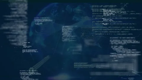 Animation of data processing and globe o... | Stock Video | Pond5