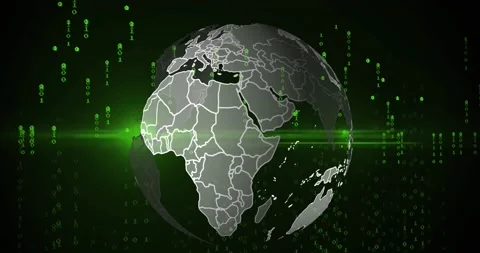 Animation of data processing and globe o... | Stock Video | Pond5