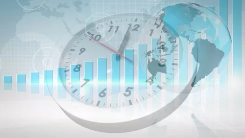 Animation of data processing and globe over timer Stock-Footage 316518928