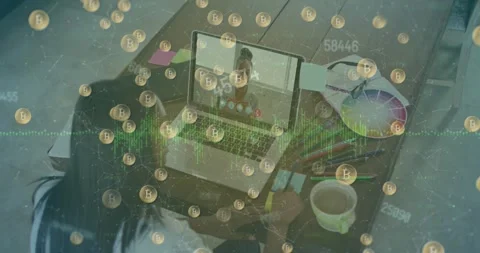 Animation of data processing and globe with icons over hand and multiple clocks Stock Footage 327899097