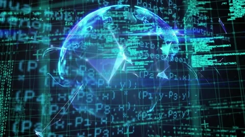 Animation of data processing and globe over black background Stock Footage 330728814