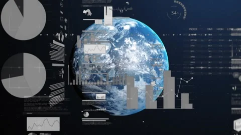 Animation of data processing and globe over globe Stock Footage 330732070