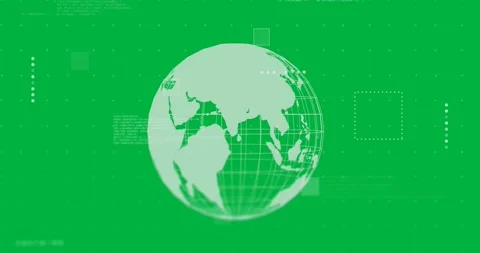 Animation of data processing and globe with network of connections over Stock Footage 347311139