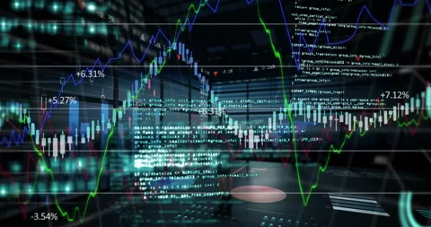 Animation of data processing and graphs during coronavirus covid19 pandemic Stock Footage 132547680