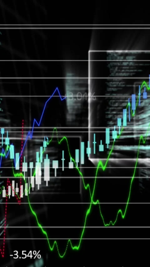 Animation of data processing and graphs on black background Stock Footage 342704182