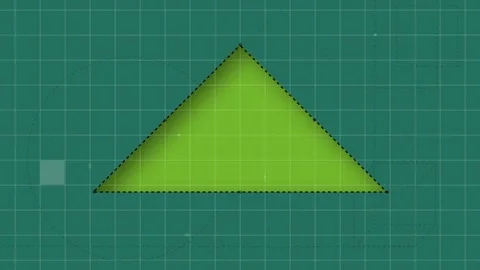 Animation of data processing and green triangle on green background Stock Footage 325702566