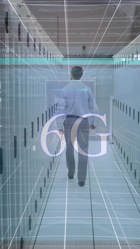 Animation of data processing and hacker over caucasian businessman in server Stock Footage 322954238