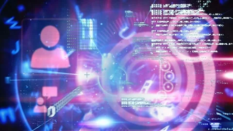 Animation of data processing and hearts on blue background Stock Footage 328506798