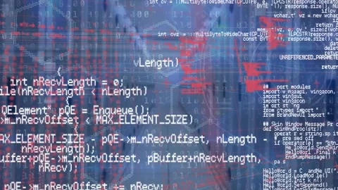 Animation of data processing and hexagonal shapes against computer server room Stock Footage 327002813