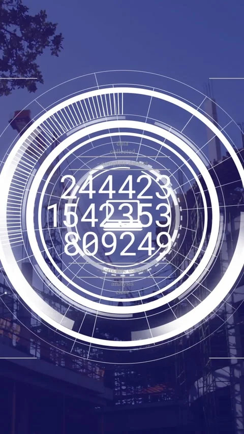 Animation of data processing and icons over building site Vídeos de archivo 320280067
