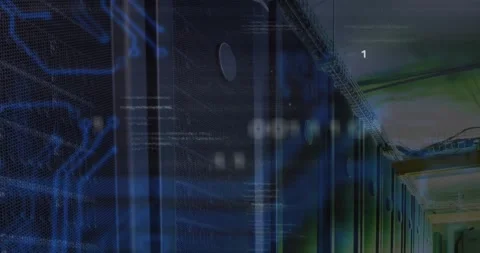 Animation of data processing and integrated circuits over servers Stock Footage 330661947