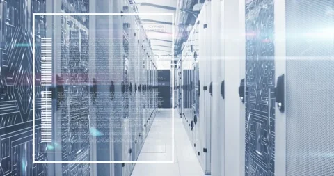 Animation of data processing and light spot against microprocessor connections Vídeo Stock 230188720