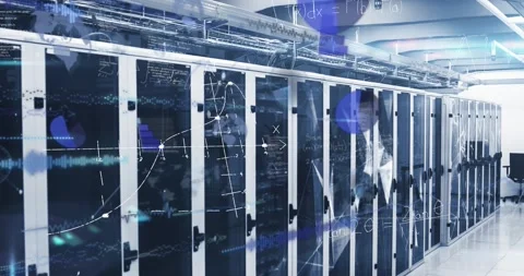 Animation of data processing and mathematical equations against plexus networks Stock Footage 329418203