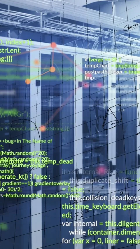 Animation of data processing and mathematical equations against computer server Stock Footage 343902467