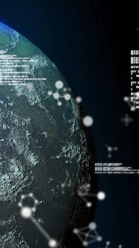 Animation of data processing and moelcules over globe on black background Stock Footage 341659867