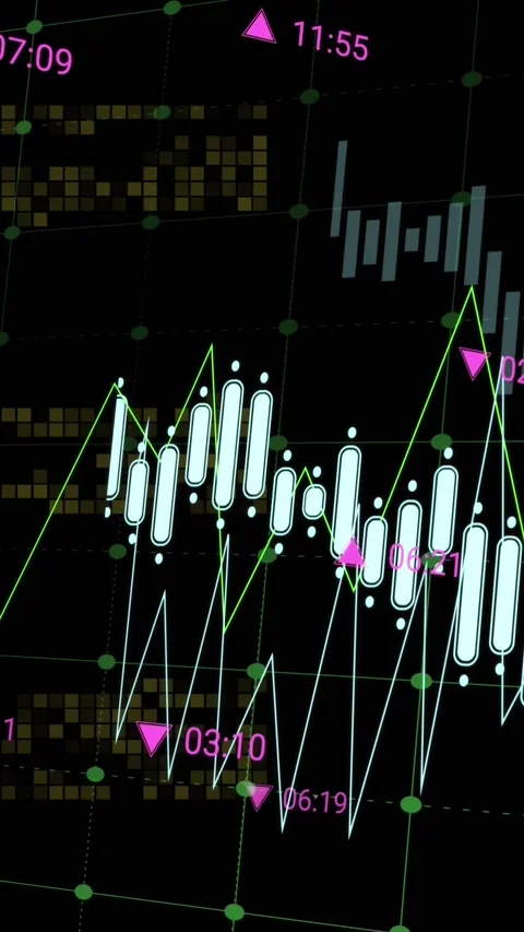 Animation of data processing and mosaic squares over grid network against black Stock Footage 344803150