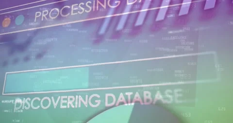 Animation of data processing and multiple business concept texts against green Stock Footage 328256870