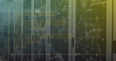 Animation of data processing and network of connections against computer server Stock Footage 328595048