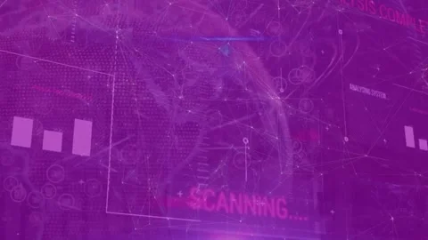 Animation of data processing and network of connections over globe Stock Footage 330770729