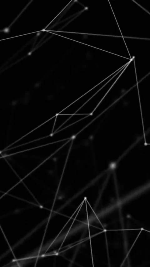 Animation of data processing and network of connections with spots Stock Footage 342010562