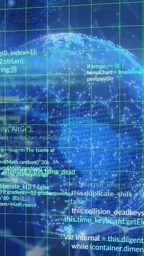 Animation of data processing and network of connections over spinning globe Stock Footage 344679109