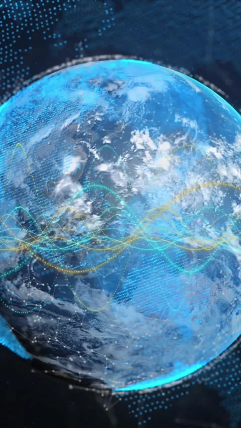 Animation of data processing and network of connections over spinning globe Stock Footage 344693524