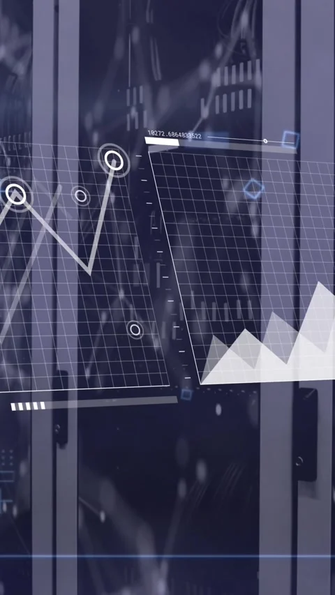 Animation of data processing and network of connections against computer server Stock Footage 344774824