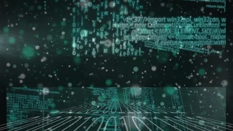 Animation of data processing and networks of connections over hacker Stock Footage 329564005