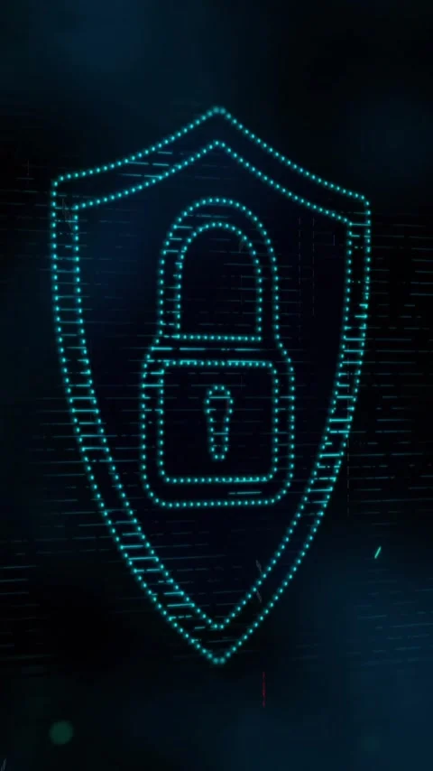 Animation of data processing and padlock icon over dark background Stock Footage 341956660