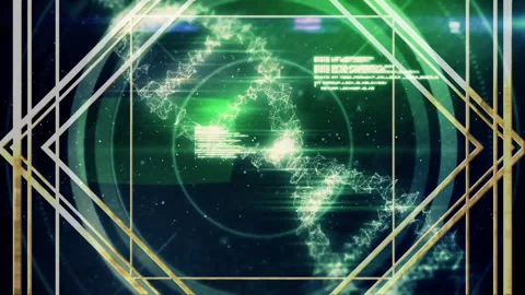 Animation of data processing and pattern over dna strand Stock Footage 263902354