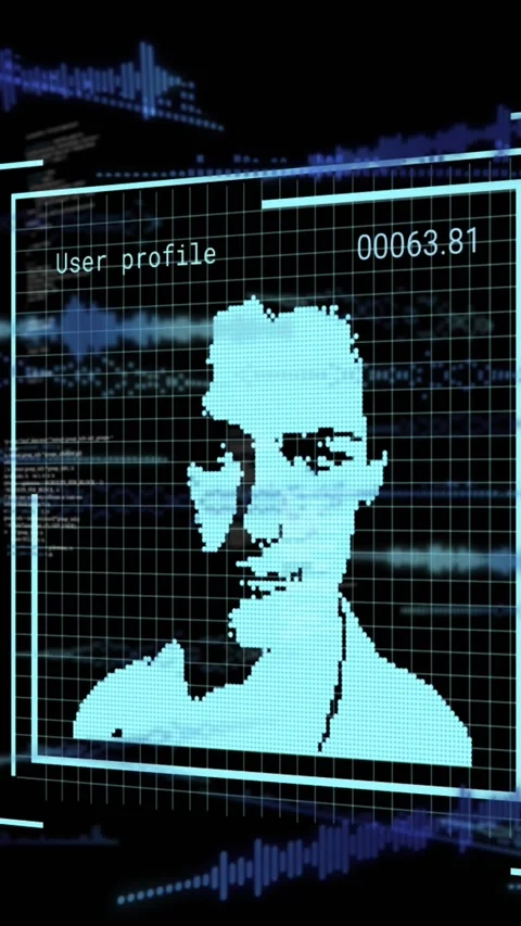 Animation of data processing and people icons on black background Stock Footage 344635956