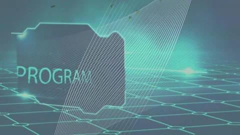 Animation of data processing and program text over blue background Stock Footage 326874093