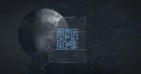 Animation of data processing and qr code over globe Stock Footage 329310178