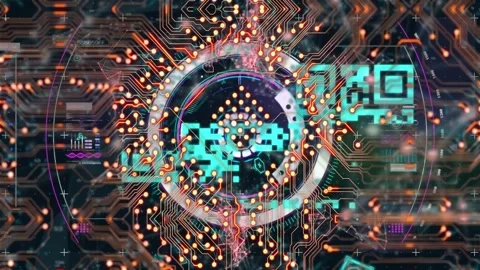 Animation of data processing and qr code over black background Stock Footage 329695499
