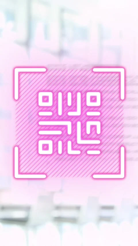 Animation of data processing and qr code over caucasian woman using smartphone Video stock 343738594