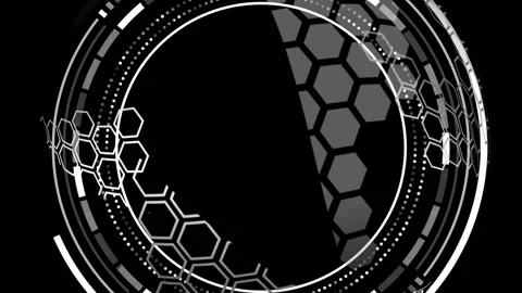 Animation of data processing and scope scanning over black background Stock Footage 312609676