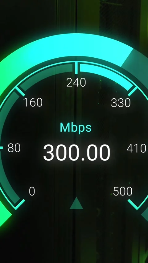 Animation of data processing and server room over speedometer Vídeos de archivo 341918518