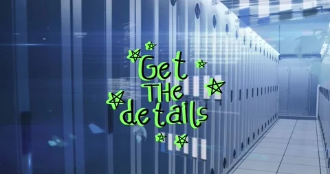 Animation of data processing and servers over servers room pattern over servers 库存影片 328822734