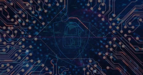Animation of data processing and shapes over digital tunnel Stock Footage 327061667